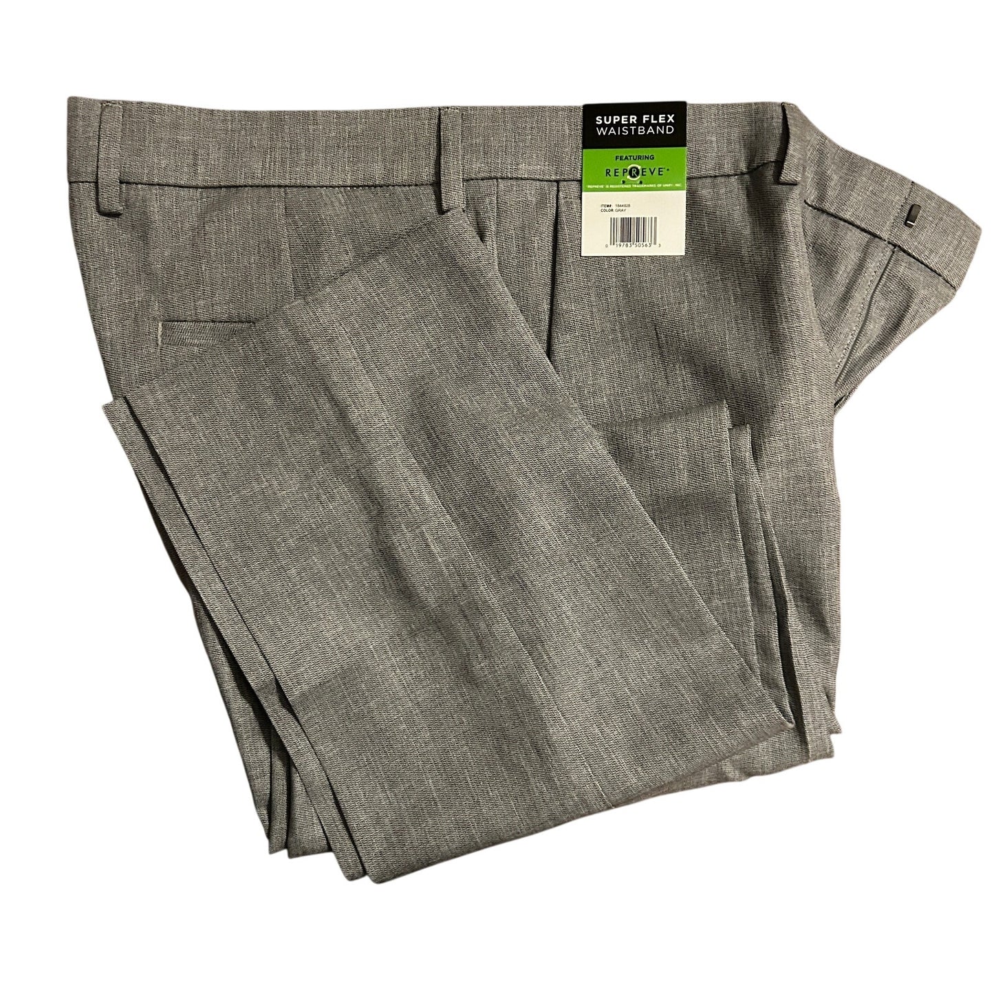 NWT Haggar Men's Super Flex Waistband Dress Pants - 32x30 - Heather Gray