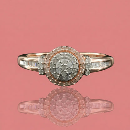 Vintage Rose-Tone Sterling Silver & Diamond Band