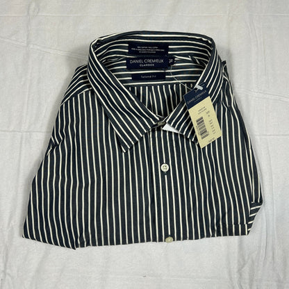 NWT Daniel Cremieux Classics Tailored Fit XL Dress Shirt Eclipse Navy Stripe