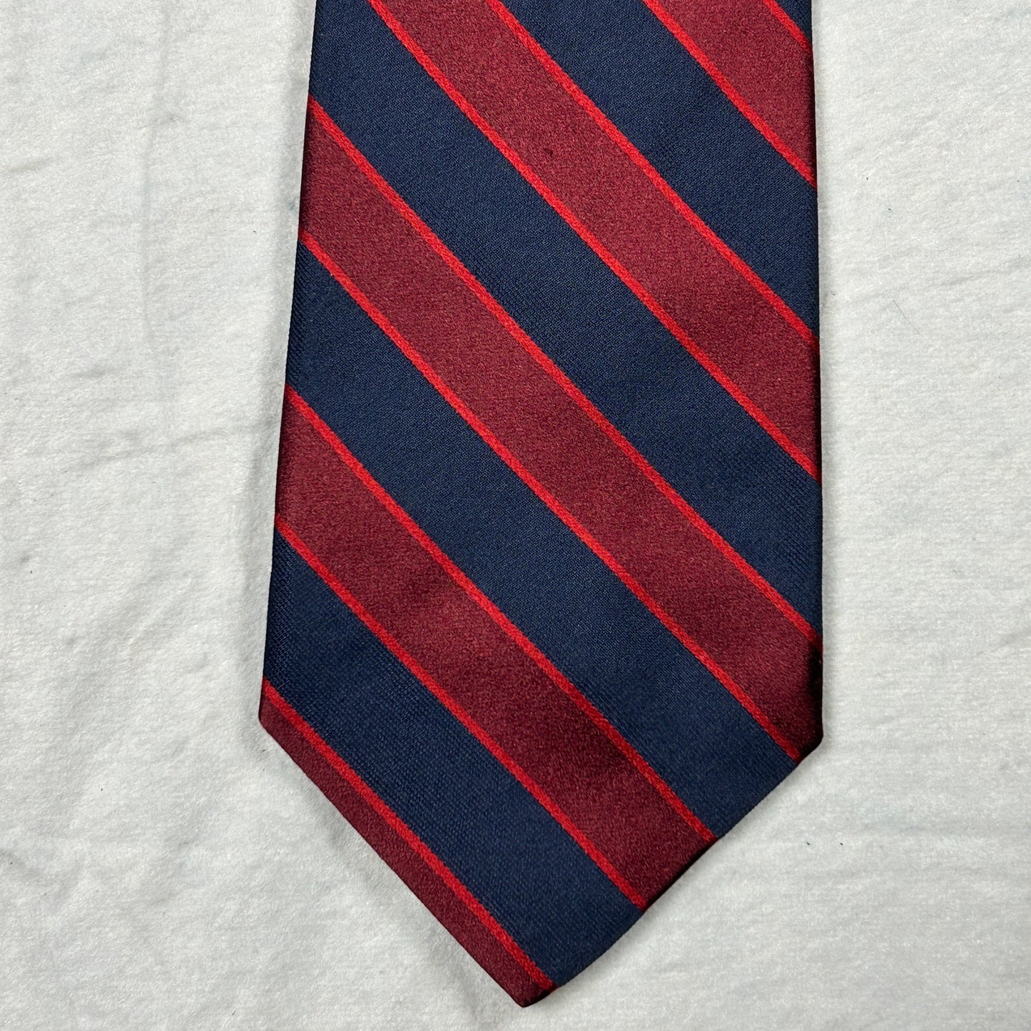 Daniel Cremieux Signature Collection Men’s Silk Tie, Navy & Burgundy Repp Stripe