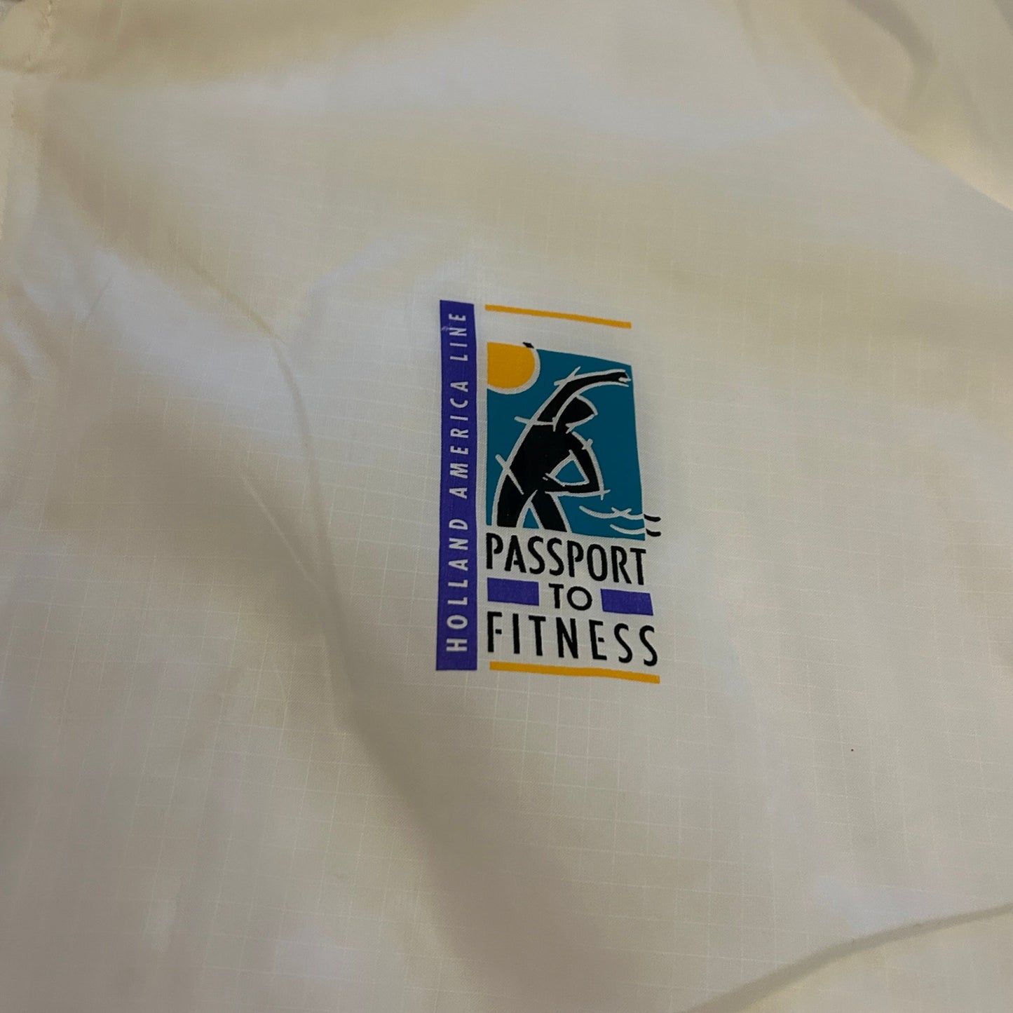 Vintage 90s Passport to Fitness Windbreaker Jacket | XL | Blue & White