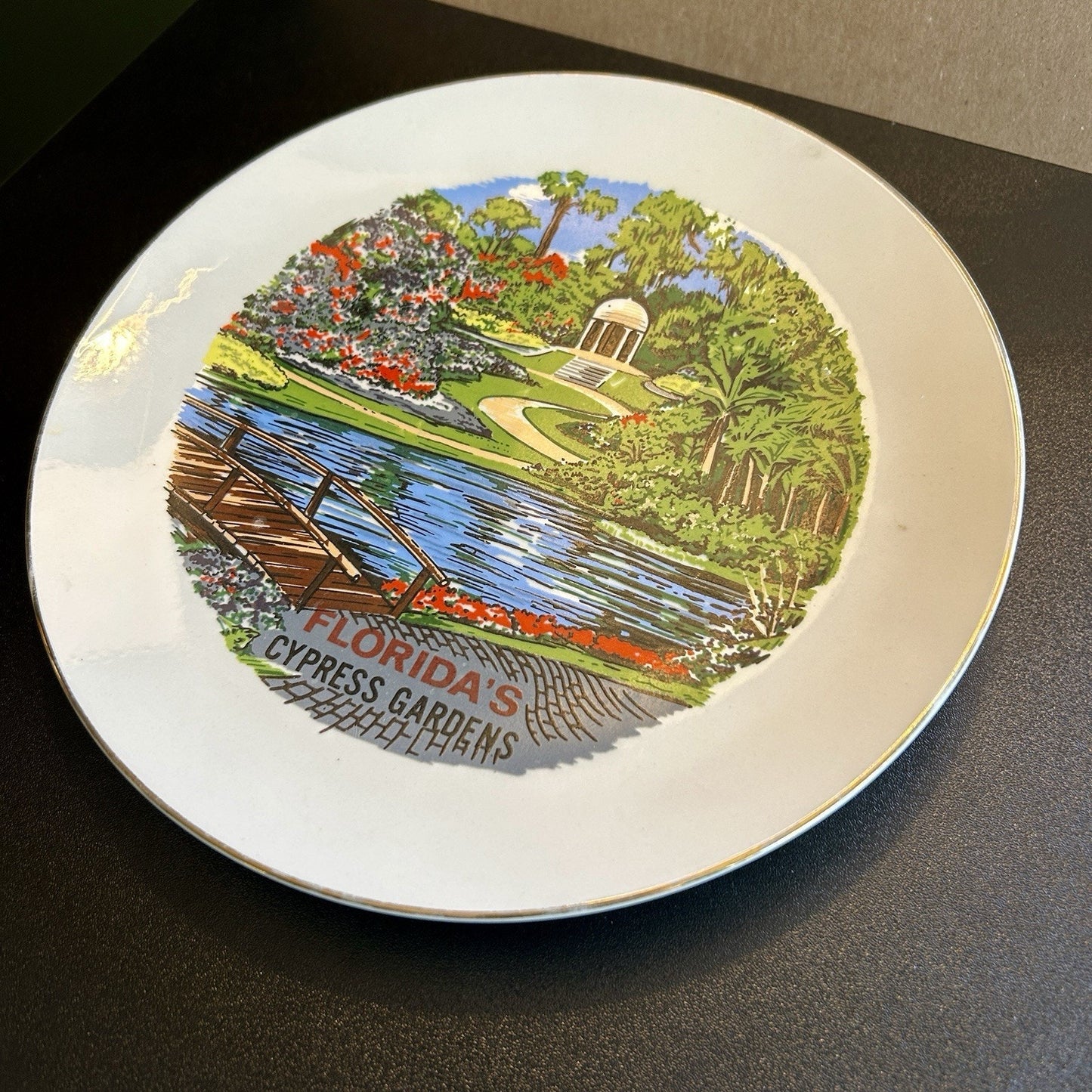 Florida's Cypress Gardens Decorative Plate Souvenir