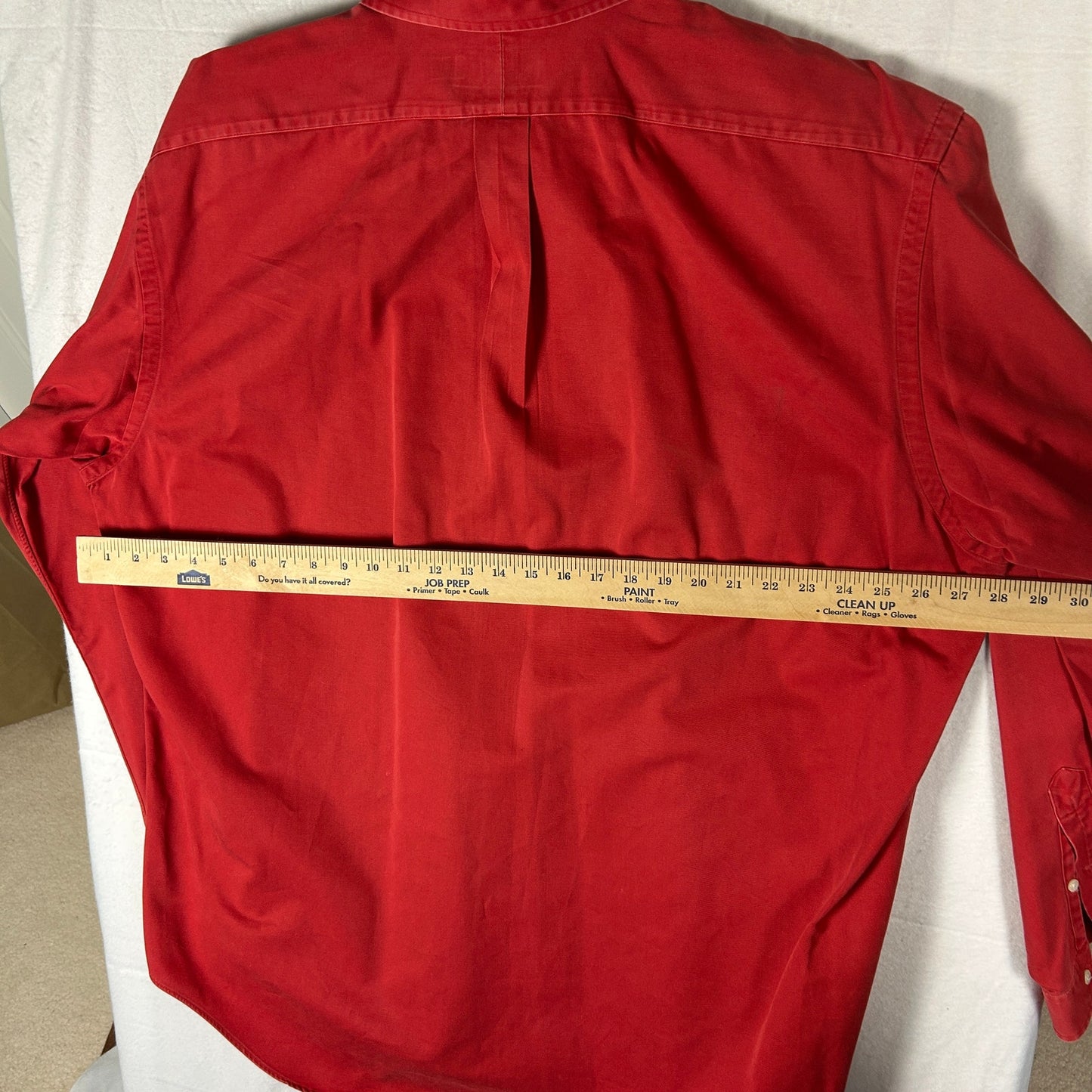 Vintage Ralph Lauren "Blake" Button-Down Shirt, Red Two-Ply Cotton, Men’s XL
