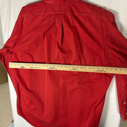 Vintage Ralph Lauren "Blake" Button-Down Shirt, Red Two-Ply Cotton, Men’s XL