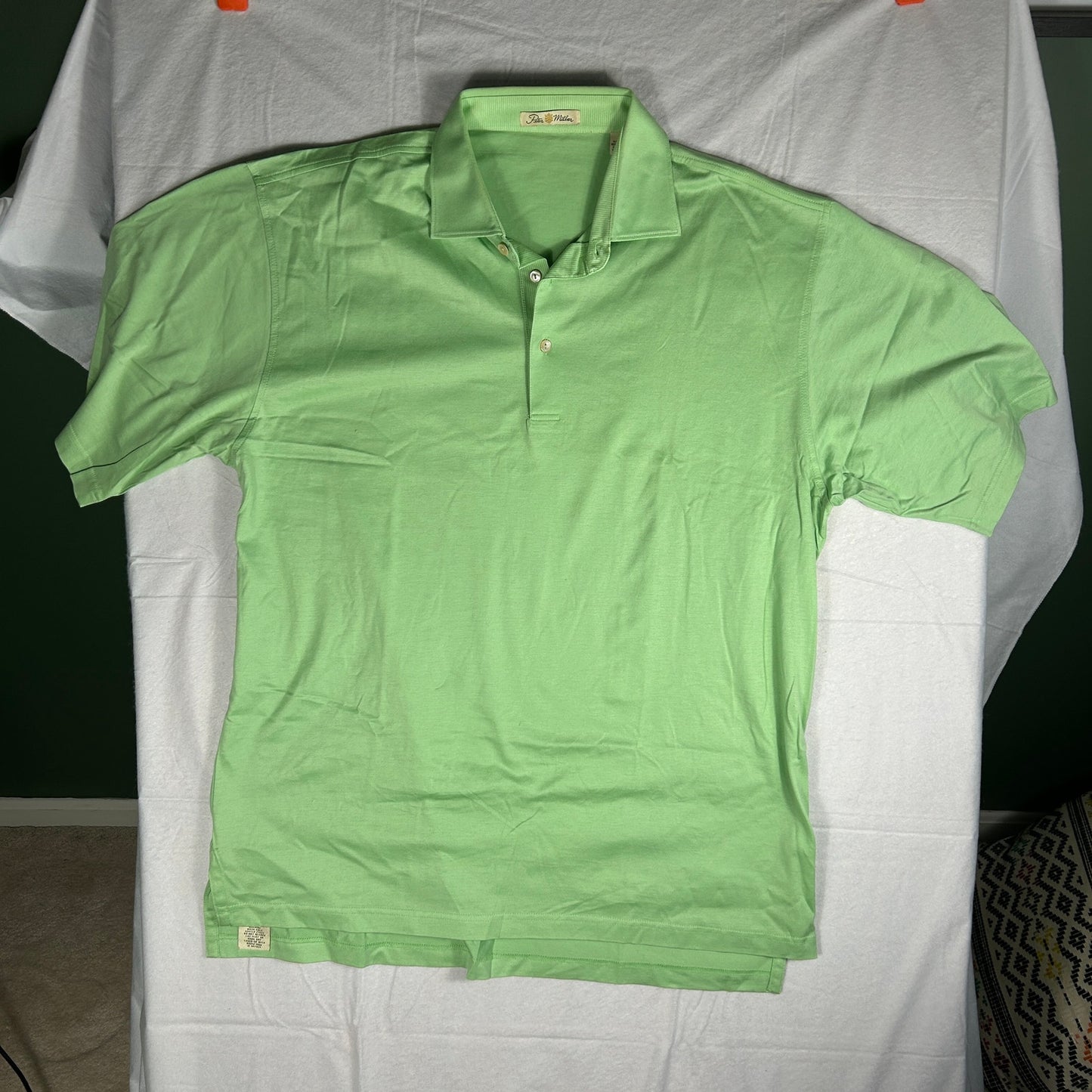 Peter Millar Men's Large Green Golf Polo Shirt - Crown Sport Summer Performance