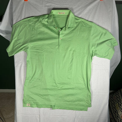 Peter Millar Men's Large Green Golf Polo Shirt - Crown Sport Summer Performance
