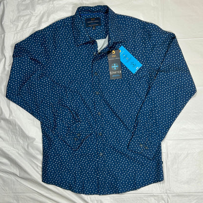 NWT Nickel & Iron Performance Stretch Button Down Shirt Size M, "Insignia Blue"