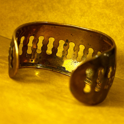 Vintage Cut-Out Brass Cuff Bracelet