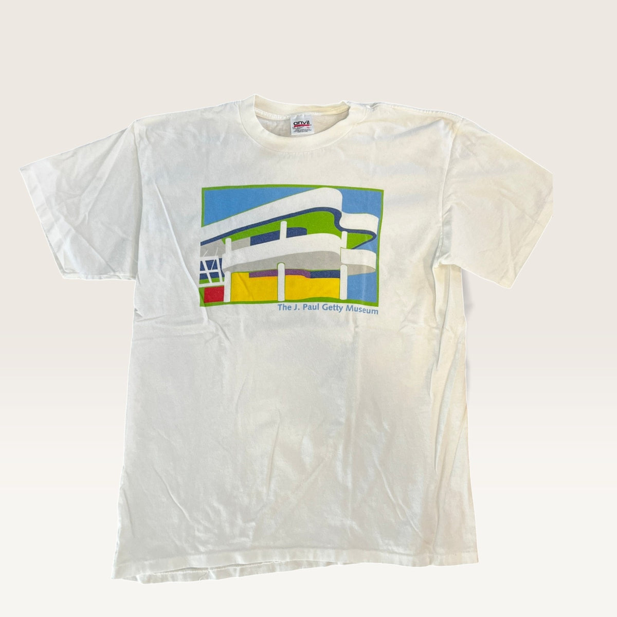 Vintage 90s The J. Paul Getty Museum Architecture T-Shirt Men's Large Anvil Richard Meier Single Stitch