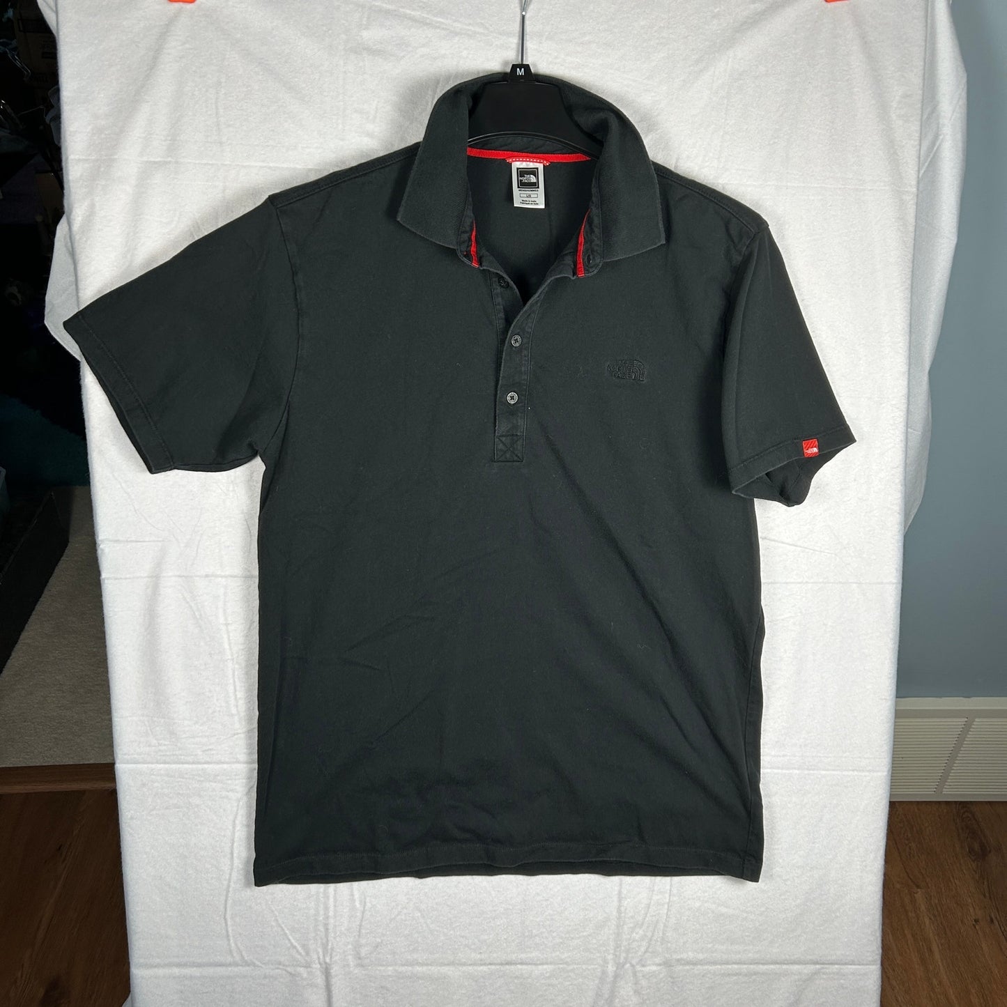 The North Face Men’s Pique Polo Shirt - Solid Black - Embroidered Logo - Size Large