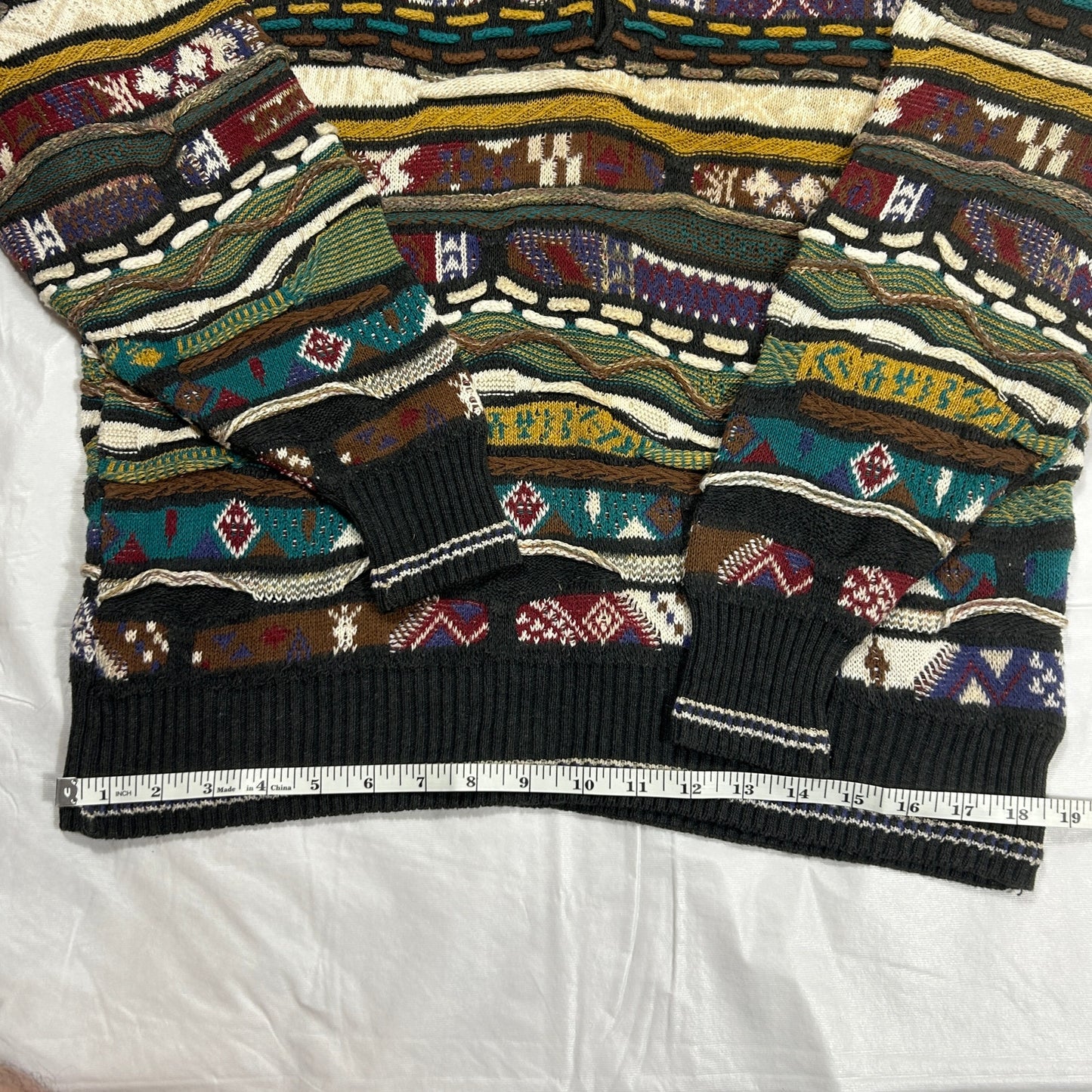 Brandini Le Collezioni Coogi Style Sweater, Size Medium, 3D Textured Knit