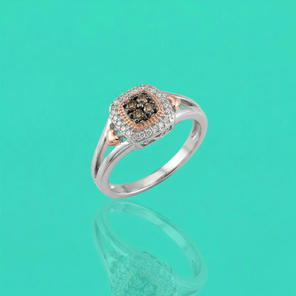 Sterling Silver & Fancy Brown Diamond Ring