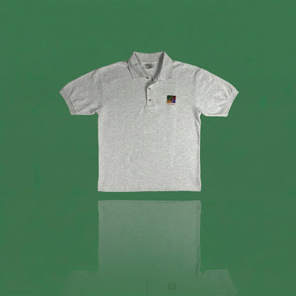 Vintage Pancho Cozumel Embroidered Polo Shirt - Men's Large - Heather Gray - Made in Mexico