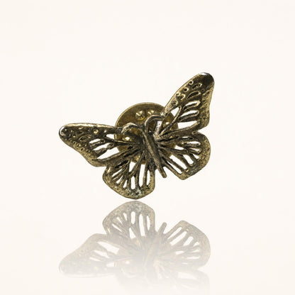Vintage Small Gold-Toned Butterfly Pin, Delicate Filigree Lapel Brooch