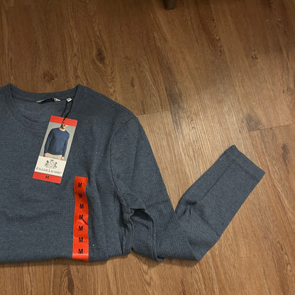 NWT English Laundry Men's Long Sleeve Comfort Stretch Pullover - Blue - Medium