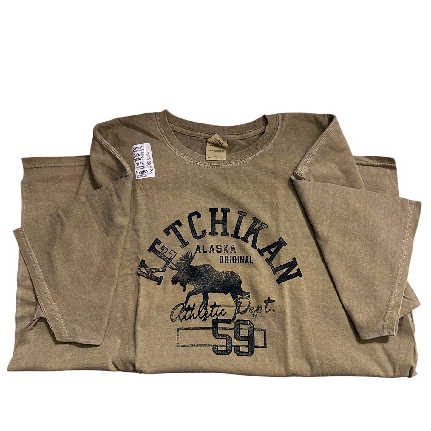 Copied - NWT Ketchikan Alaska Original Moose T-Shirt, Beige 2XL