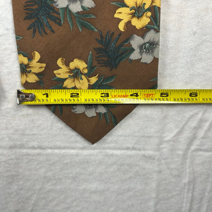 Tommy Bahama 100% Silk Men’s Tie – Brown Tropical Floral Print – Made in USA