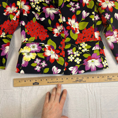 Tahari Arthur S. Levine Blazer Women's Floral Multi-Color Lined Snap Coat