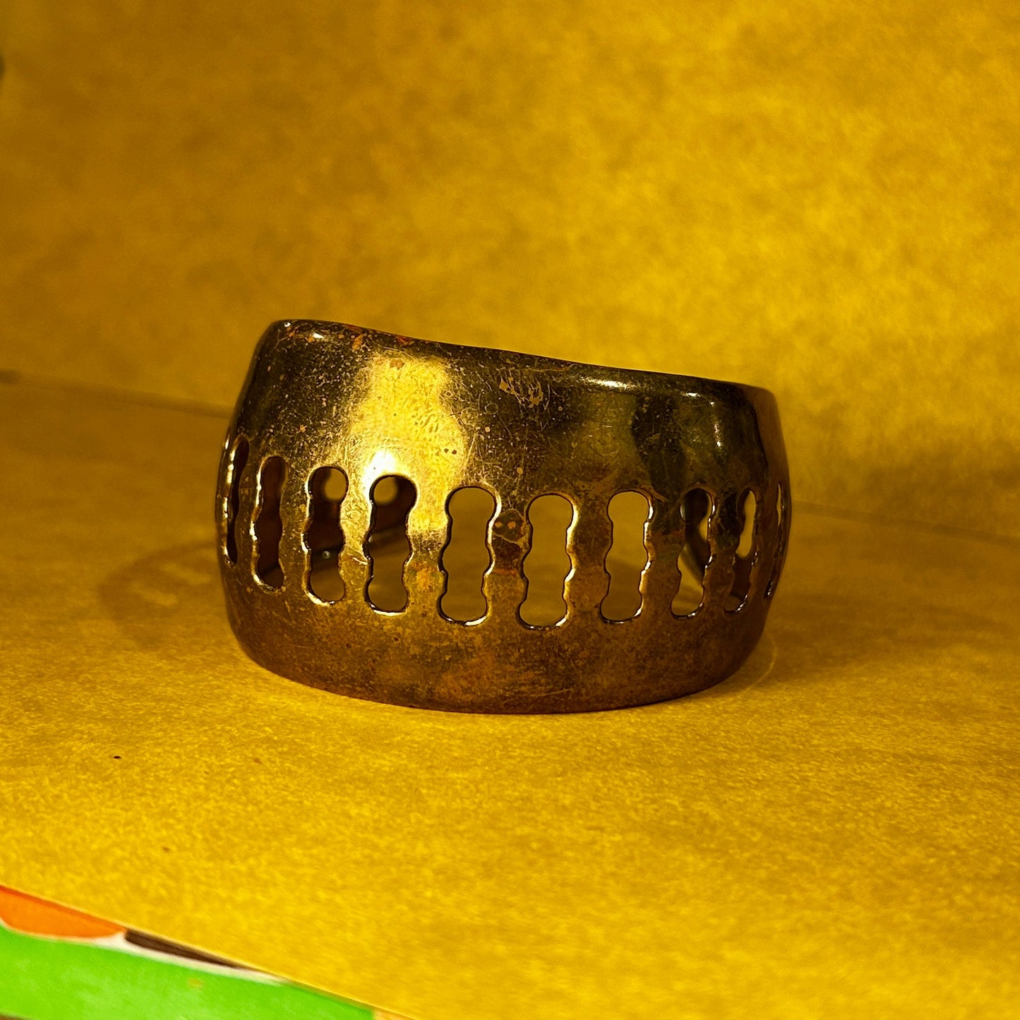 Vintage Cut-Out Brass Cuff Bracelet