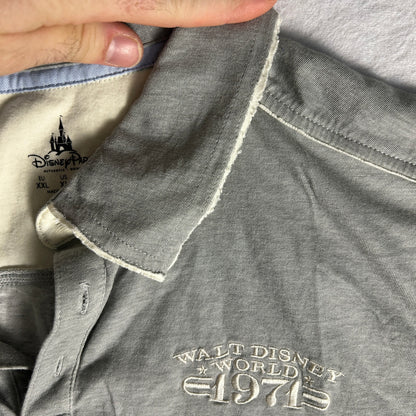 Disney Parks Walt Disney World 1971 Embroidered Polo Mens Size XL Gray