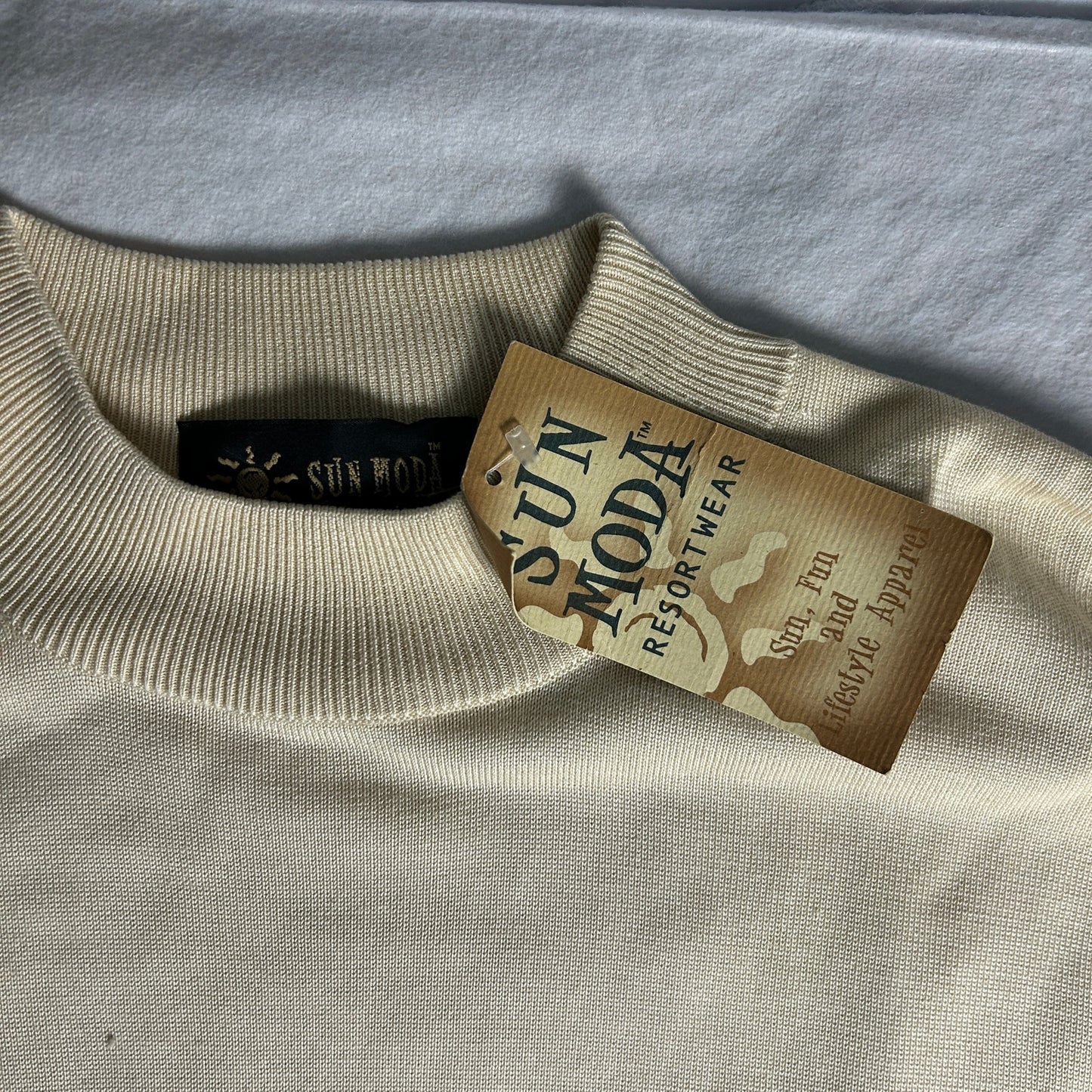 Sun Moda Resortwear Annapolis Silk Blend Mock Neck Sweater Mens Size L NWT