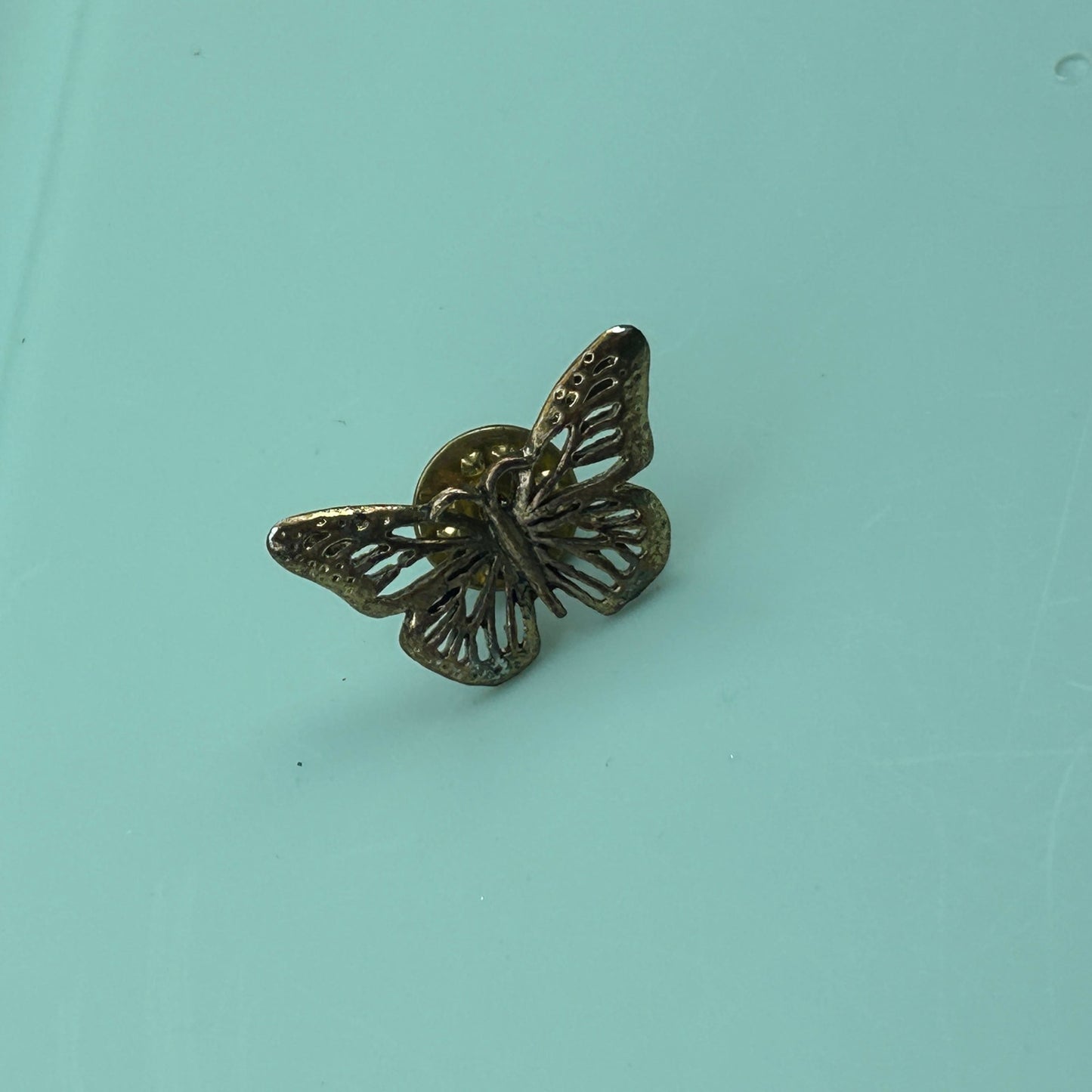 Vintage Small Gold-Toned Butterfly Pin, Delicate Filigree Lapel Brooch