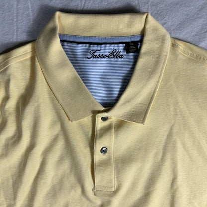 Tasso Elba Men’s Yellow Polo Shirt - Size XL - 100% Cotton - Short Sleeve Golf Casual