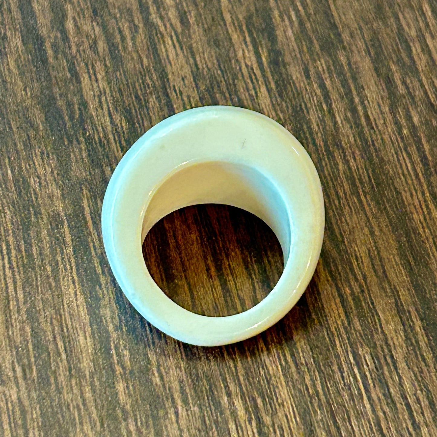 Vintage Chunky White Resin Dome Ring Sculptural