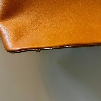 Danbury Mint Sedona Tan Faux Leather Satchel Monogram GEC