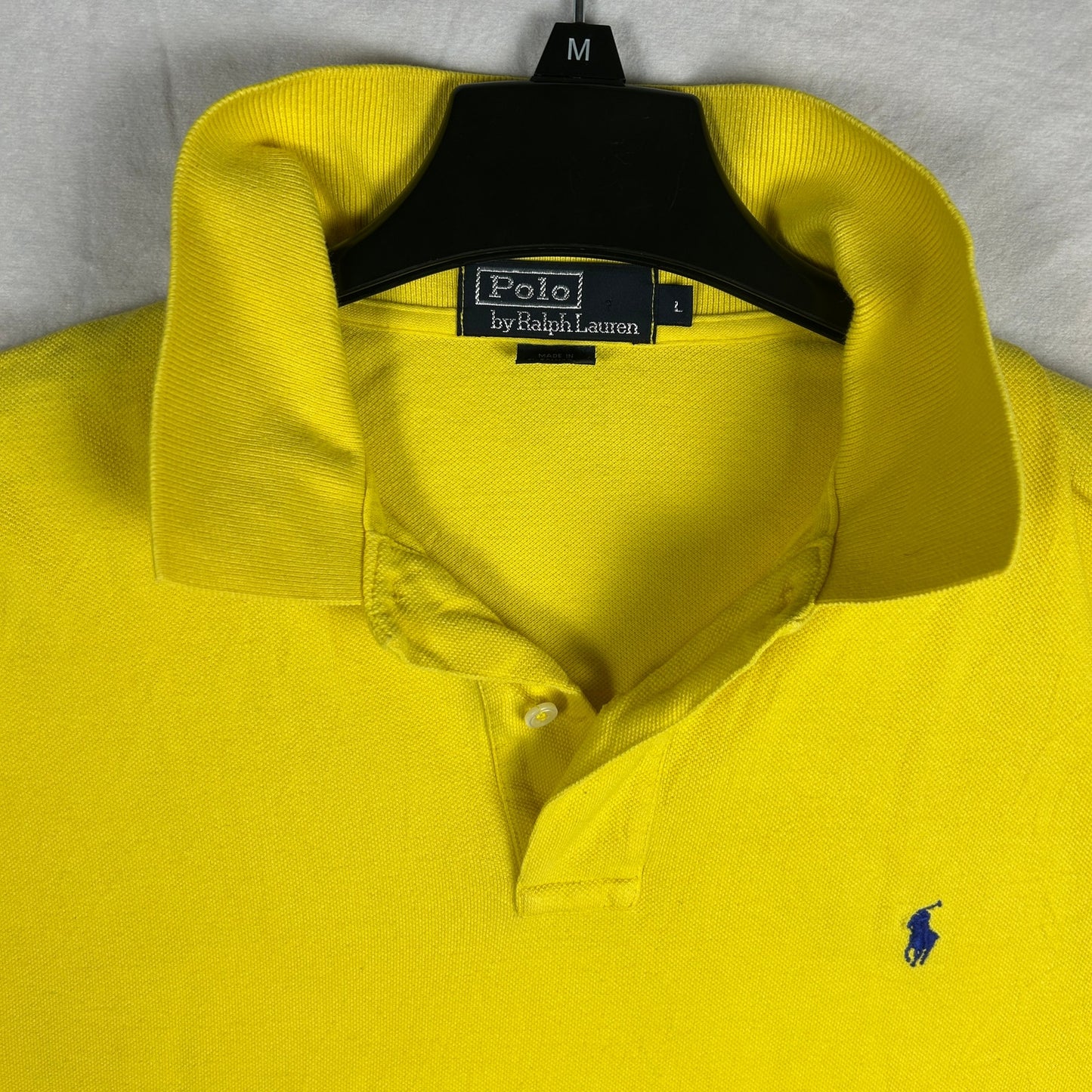 Vintage Polo Ralph Lauren Men’s Pique Polo Shirt - Canary Yellow - Size Large