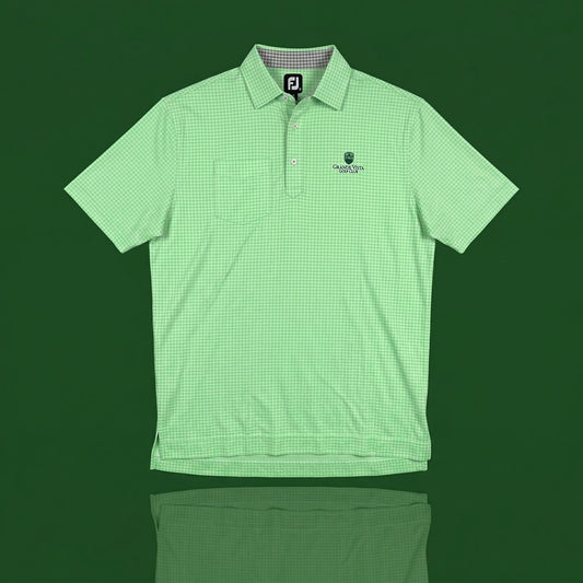 FootJoy Men's Large Polo - Green Checkered - Grand Vista Golf Club Performance Golf Shirt