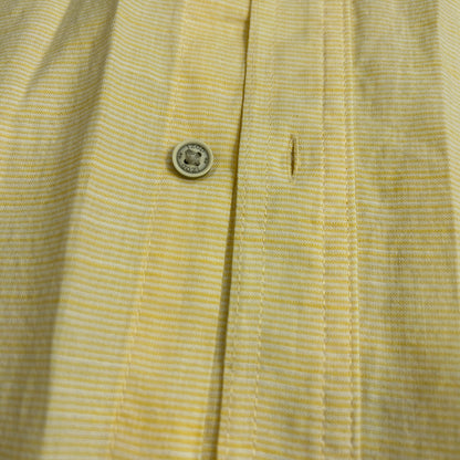 IZOD Saltwater Men’s Short Sleeve Button Down Shirt, Pastel Yellow, Size Medium