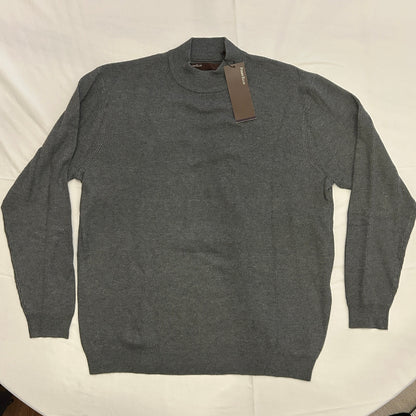 NWT Perry Ellis Men's XL Gray Mock Turtleneck Sweater | Cotton-Rayon Blend