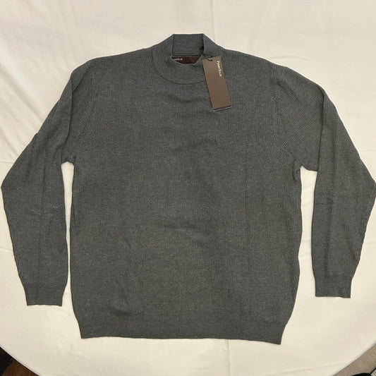 NWT Perry Ellis Men's XL Gray Mock Turtleneck Sweater | Cotton-Rayon Blend
