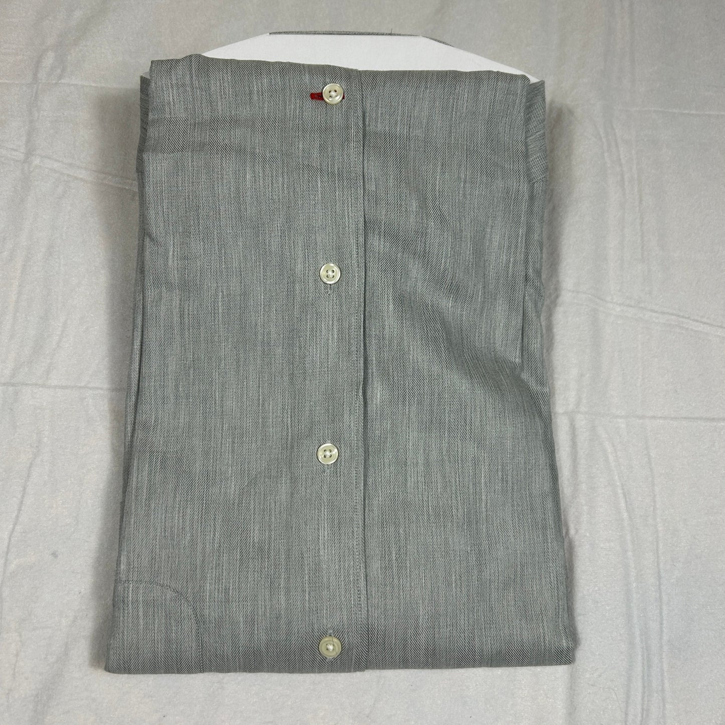 NWT Daniel Cremieux Classics Men's Large Grey Herringbone Button Down Dress Shirt
