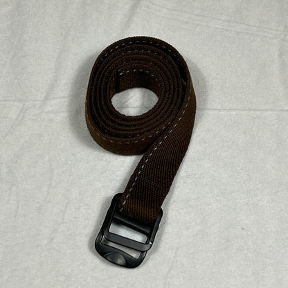 L.L. Bean Men’s Large OHAY7 Webbed Cloth Belt Brown Adjustable Metal Buckle