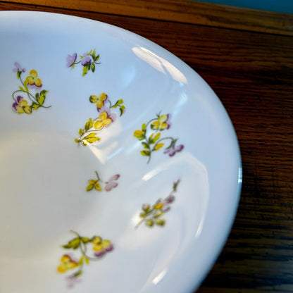 1 Martha Stewart Everyday Glass Soup Cereal Bowls Pansies Purple Yellow France