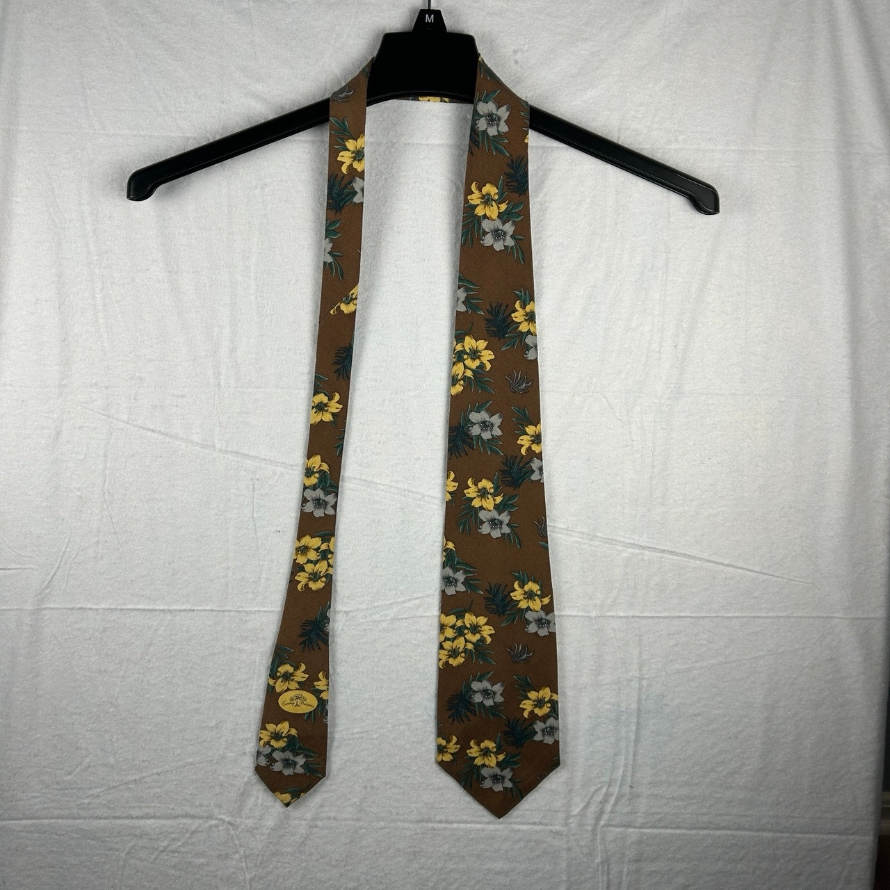 Tommy Bahama 100% Silk Men’s Tie – Brown Tropical Floral Print – Made in USA