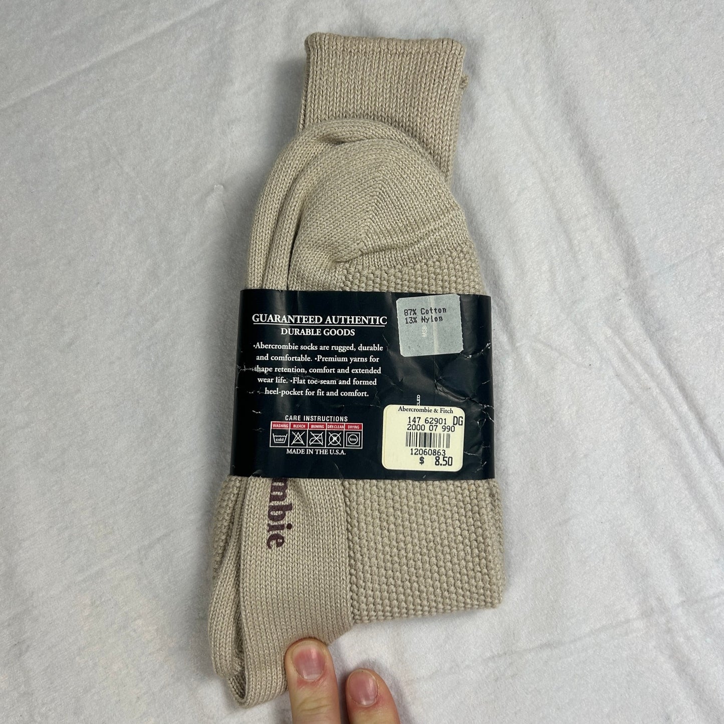 Vintage Abercrombie & Fitch Reliable Outdoor Goods Socks Deadstock Made in USA