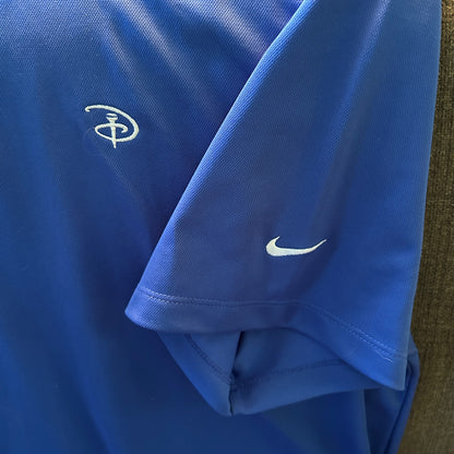 Nike Golf Walt Disney World Men’s Dri-FIT Polo Shirt, Royal Blue, Size Large, White Swoosh