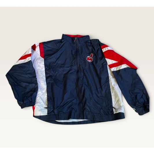 STARTER Vintage 1990s Cleveland Indians Full-Zip Windbreaker Jacket, XL Size