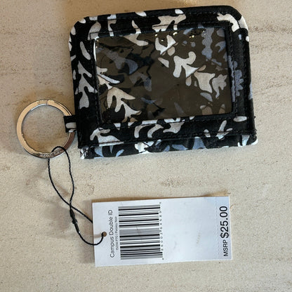 NWT Vera Bradley Campus Double ID Wallet, Paisley Noir Quilted Coin Purse