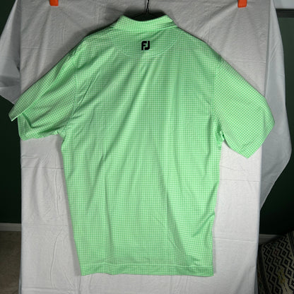 FootJoy Men's Large Polo - Green Checkered - Grand Vista Golf Club Performance Golf Shirt