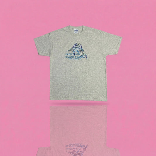 Vintage 90s Pirates Cove Resort Marlin T-Shirt XL, Single Stitch Made in USA