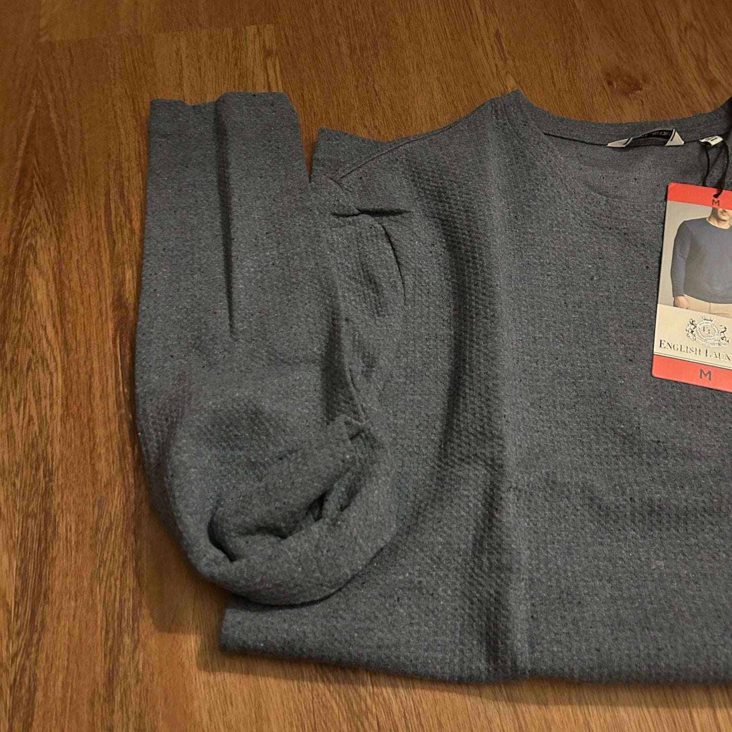 NWT English Laundry Men's Long Sleeve Comfort Stretch Pullover - Blue - Medium