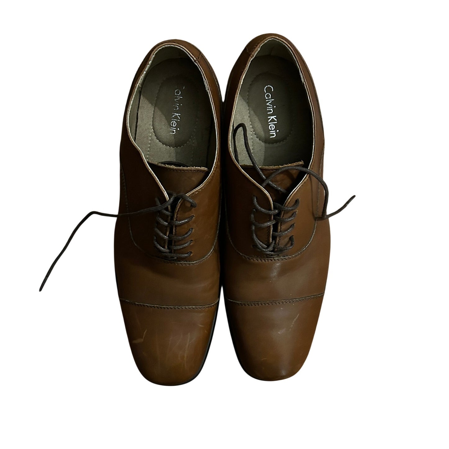 Calvin Klein Men's Bram Diamond Cap-Toe Oxford Shoes - Tan Brown - Size 11
