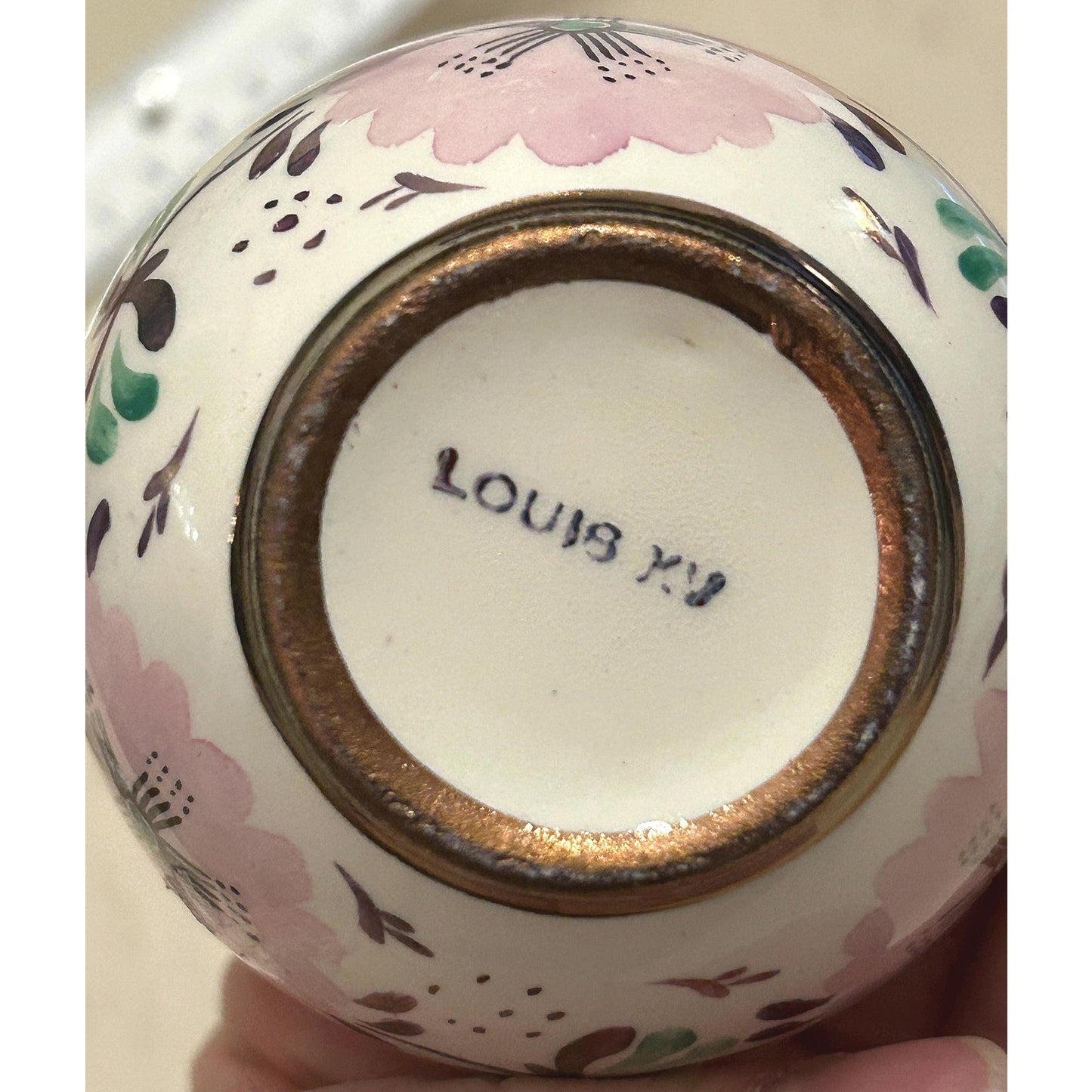 Early 19th Century Vintage Louis XV Style Hand-Painted Floral Porcelain Bowl