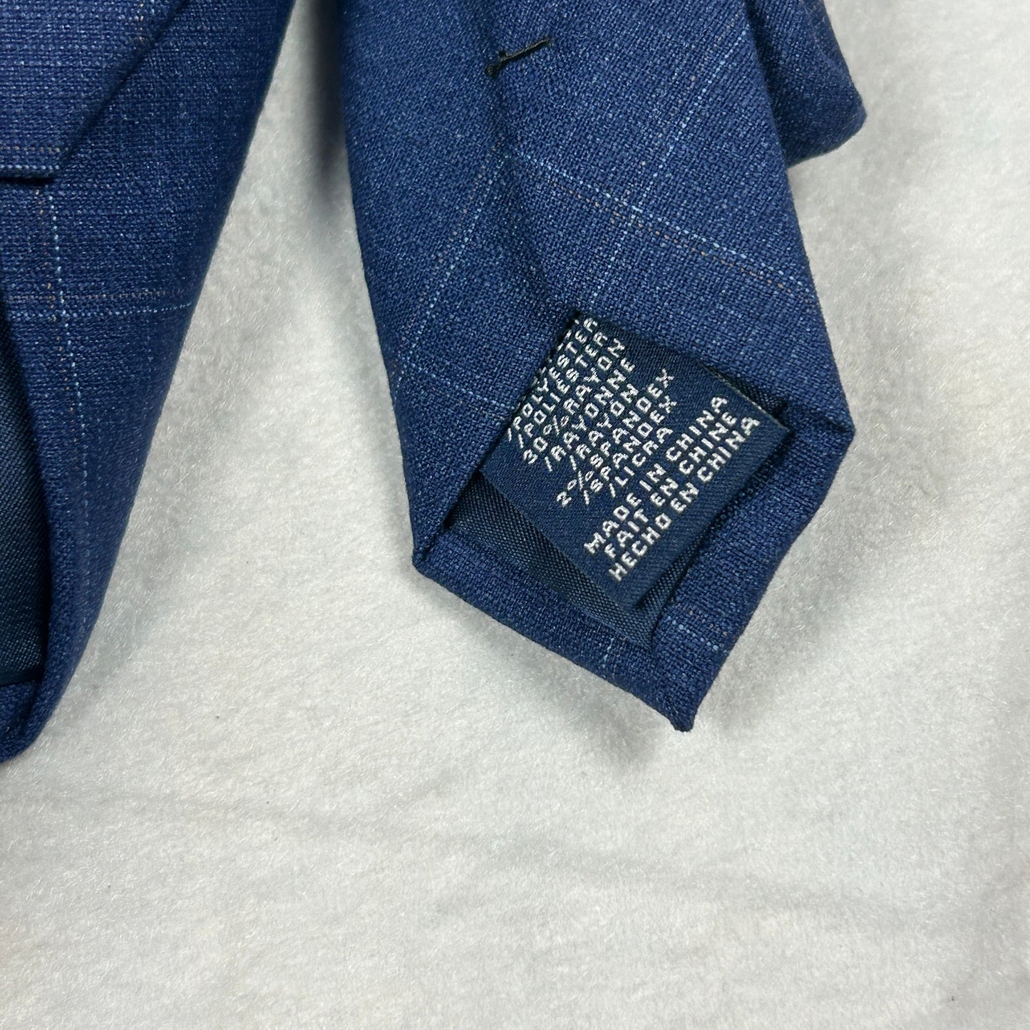 NWT Original Penguin Men’s Tie - Blue & Light Blue Windowpane Pattern - Slim Fit