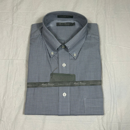 NWT Daniel Cremieux Signature Collection Men's Large Blue Black Houndstooth Shirt