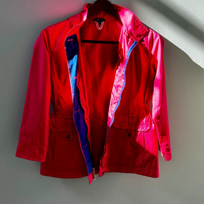 Lands' End Women's Squall Rain Jacket – Vibrant Pink – Size Small (6-8)